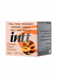 Массажная свеча для поцелуев Peach с ароматом персика - 30 гр. - INTT - купить с доставкой в Рубцовске