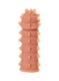 Телесная реалистичная насадка KOKOS Extreme Sleeve 04 с дополнительной стимуляцией - 12,7 см. - KOKOS - в Рубцовске купить с доставкой