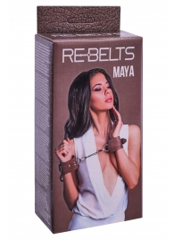 Коричневые кожаные наручники Maya - Rebelts - купить с доставкой в Рубцовске