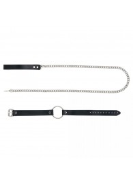 Черный поводок и чокер с кольцом Rada - Rebelts - купить с доставкой в Рубцовске