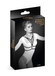 Черная упряжь на грудь Laura - Bijoux Pour Toi - купить с доставкой в Рубцовске