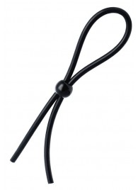 Черное лассо на пенис с одной бусиной - A-toys - в Рубцовске купить с доставкой