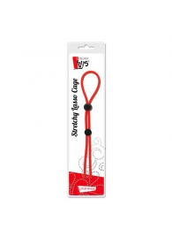 Красное лассо на пенис с двумя бусинами STRETCHY LASSO CAGE - Dream Toys - в Рубцовске купить с доставкой