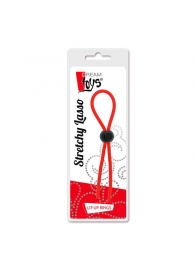 Красное эрекционное лассо с одной бусиной-утяжкой STRETCHY THIN LASSO - Dream Toys - в Рубцовске купить с доставкой