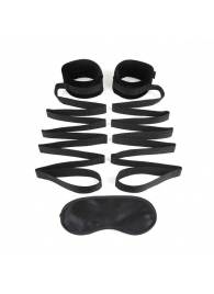 Чёрные манжеты для фиксации на кровати Bondage Bed Strap - Lux Fetish - купить с доставкой в Рубцовске