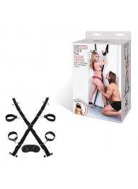 Чёрный набор для фиксации у двери - Lux Fetish - купить с доставкой в Рубцовске