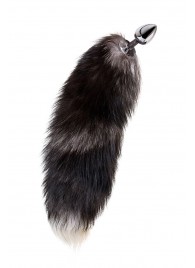 Серебристая металлическая анальная втулка с хвостом чернобурой лисы - размер S - ToyFa - купить с доставкой в Рубцовске