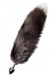 Серебристая металлическая анальная втулка с хвостом чернобурой лисы - размер S - ToyFa - купить с доставкой в Рубцовске