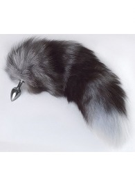 Серебристая анальная пробка с пушистым хвостом - Sitabella - купить с доставкой в Рубцовске