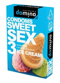Презервативы для орального секса DOMINO Sweet Sex с ароматом мороженого - 3 шт. - Domino - купить с доставкой в Рубцовске