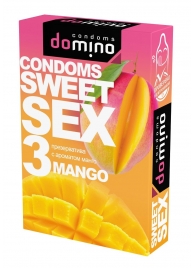 Презервативы для орального секса DOMINO Sweet Sex с ароматом манго - 3 шт. - Domino - купить с доставкой в Рубцовске