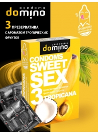 Презервативы для орального секса DOMINO Sweet Sex с ароматом тропических фруктов - 3 шт. - Domino - купить с доставкой в Рубцовске