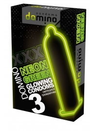 Презервативы DOMINO Neon Green со светящимся в темноте кончиком - 3 шт. - Domino - купить с доставкой в Рубцовске