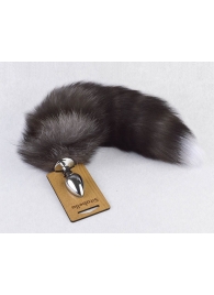 Серебристая анальная пробка с пушистым хвостиком - Sitabella - купить с доставкой в Рубцовске