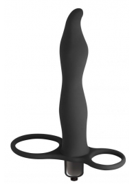 Черная вибронасадка для двойного проникновения Flirtini - 15,9 см. - Lola Games - купить с доставкой в Рубцовске