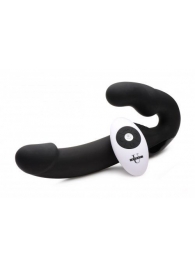 Черный безремневой страпон Urge Silicone Strap On с пультом ДУ - 24 см. - XR Brands - купить с доставкой в Рубцовске
