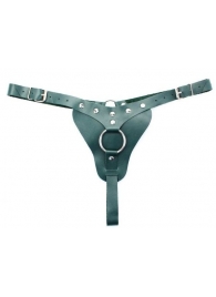 Изумрудные трусики с кольцом для страпона Ladys Arsenal - БДСМ Арсенал - купить с доставкой в Рубцовске