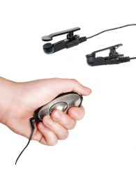 Черные электрические зажимы для сосков Shock Therapy Nipple Clamps - Pipedream - купить с доставкой в Рубцовске