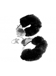Металлические наручники Furry Love Cuffs с черным мехом - Pipedream - купить с доставкой в Рубцовске