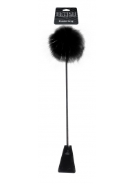 Черный стек Feather Crop с пуховкой на конце - 53,3 см. - Pipedream - купить с доставкой в Рубцовске