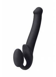 Черный безремневой страпон Silicone Bendable Strap-On M - Strap-on-me - купить с доставкой в Рубцовске