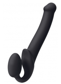 Черный безремневой страпон Silicone Bendable Strap-On M - Strap-on-me - купить с доставкой в Рубцовске