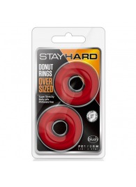 Набор из 2 красных эрекционных колец DONUT RINGS OVERSIZED - Blush Novelties - в Рубцовске купить с доставкой