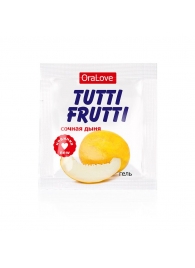 Пробник гель-смазки Tutti-frutti со вкусом сочной дыни - 4 гр. - Биоритм - купить с доставкой в Рубцовске