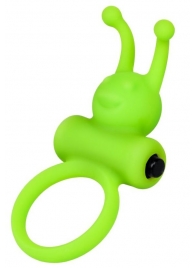 Зеленое эрекционное виброкольцо на пенис Cock Ring - A-toys - в Рубцовске купить с доставкой