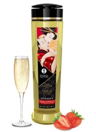 Массажное масло с ароматом клубники и шампанского Romance - 240 мл. - Shunga - купить с доставкой в Рубцовске