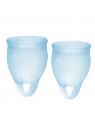 Набор голубых менструальных чаш Feel confident Menstrual Cup - Satisfyer - купить с доставкой в Рубцовске