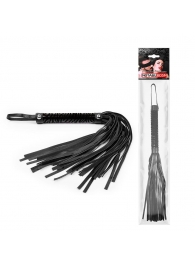 Черная гладкая плеть-флоггер с ручкой - 40 см. - Notabu - купить с доставкой в Рубцовске