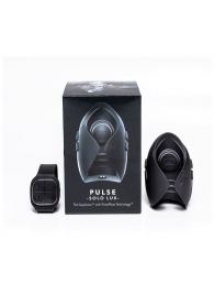 Темно-серый инновационный мужской осциллятор PULSE SOLO LUX с пультом ДУ - Hot Octopuss - в Рубцовске купить с доставкой