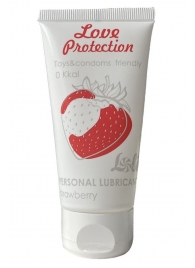 Лубрикант на водной основе с ароматом малины Love Protection Strawberry - 50 мл. - Lola Games - купить с доставкой в Рубцовске