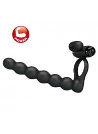 Черная насадка для двойной стимуляции Hercules Penis Sheath III - 15,3 см. - Baile - купить с доставкой в Рубцовске