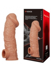 Телесная насадка на фаллос с фиксацией мошонки EXTREME SLEEVE - 15,6 см. - KOKOS - в Рубцовске купить с доставкой