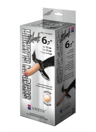 Пояс-трусики с насадкой Glamour - 17 см. - LOVETOY (А-Полимер) - купить с доставкой в Рубцовске