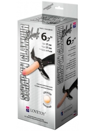 Пояс-трусики с насадкой Glamour - 17 см. - LOVETOY (А-Полимер) - купить с доставкой в Рубцовске