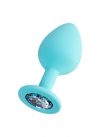 Мятная анальная втулка Brilliant с прозрачным кристаллом - 8 см. - ToyFa - купить с доставкой в Рубцовске