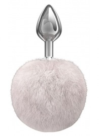 Серебристая анальная пробка с белым пушистым хвостиком Twinkle - Lola Games - купить с доставкой в Рубцовске