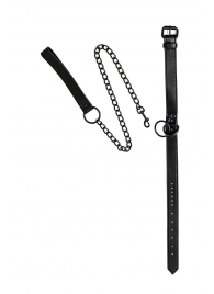 Черный ошейник Sin с поводком - Lola Games - купить с доставкой в Рубцовске