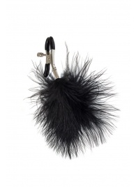 Зажимы на соски с черным пухом Euphoric - Lola Games - купить с доставкой в Рубцовске