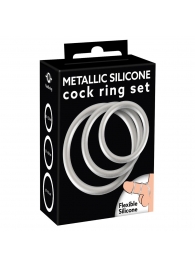 Набор из 3 эрекционных колец под металл Metallic Silicone Cock Ring Set - Orion - в Рубцовске купить с доставкой