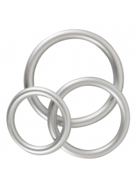 Набор из 3 эрекционных колец под металл Metallic Silicone Cock Ring Set - Orion - в Рубцовске купить с доставкой