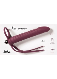 Бордовая вибронасадка для двойного проникновения Rori - 17 см. - Lola Games - купить с доставкой в Рубцовске