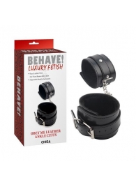 Черные оковы на ноги Obey Me Leather Ankle Cuffs - Chisa - купить с доставкой в Рубцовске