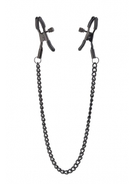 Черные зажимы на соски на цепочке BLAZE DELUXE NIPPLE CLAMPS - Dream Toys - купить с доставкой в Рубцовске