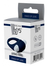 Гладкое синее эрекционное виброкольцо STIMU RING - Dream Toys - в Рубцовске купить с доставкой