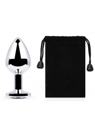 Серебристая анальная пробка с прозрачным стразом - 7,2 см. - Anal Jewelry Plug - купить с доставкой в Рубцовске