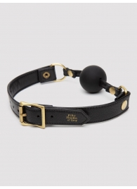 Черный кляп-шар Bound to You Faux Leather Ball Gag - Fifty Shades of Grey - купить с доставкой в Рубцовске